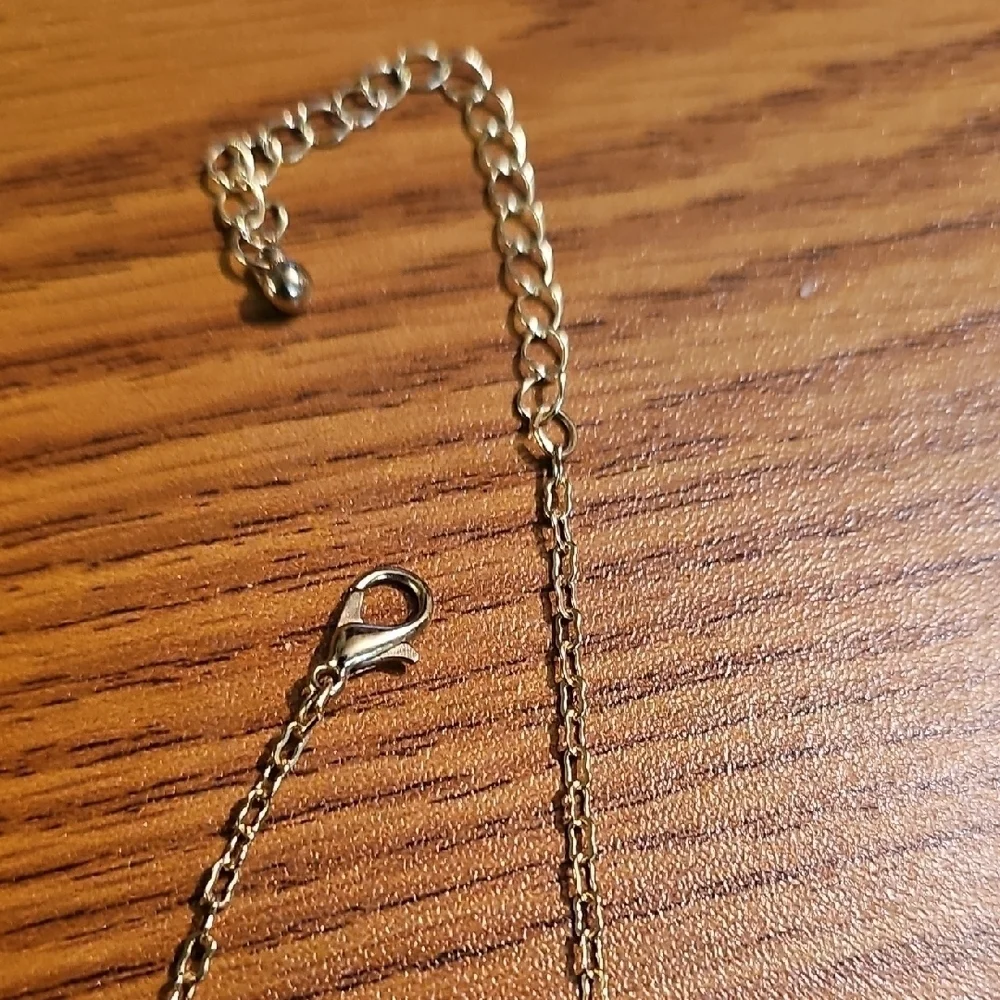 Kids Gold Crescent Moon Necklace with Crystals 12